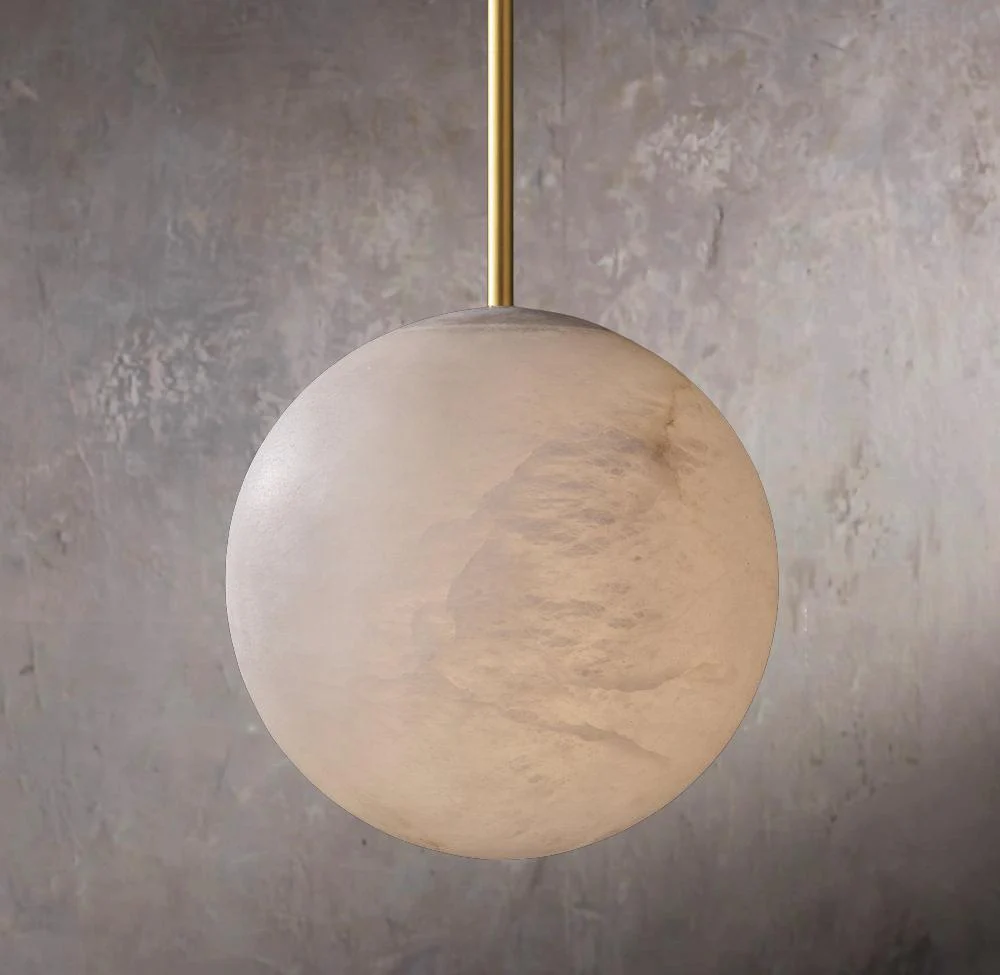 Handcrafted Alabaster Sphere Pendant Necklace