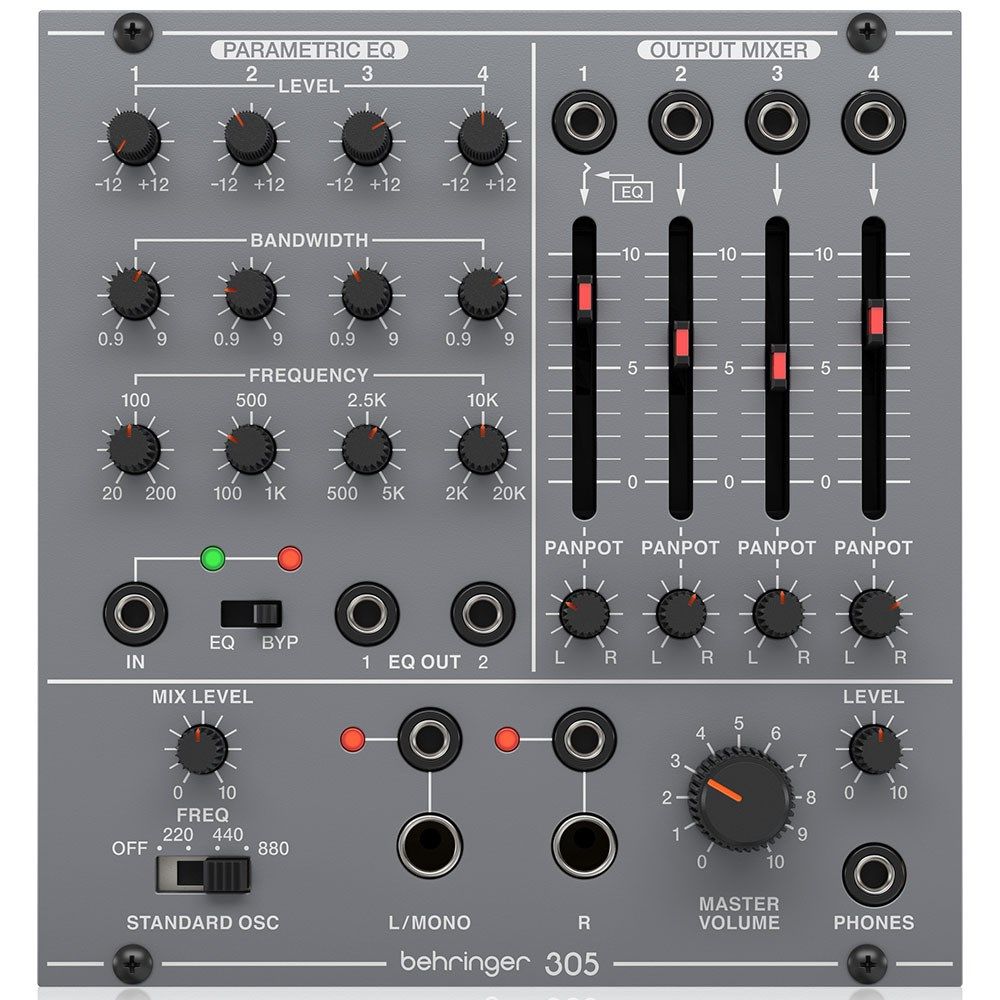 Behringer 305 Legendary Analog Parametric EQ, Mixer & Output Module for Eurorack - Image 1