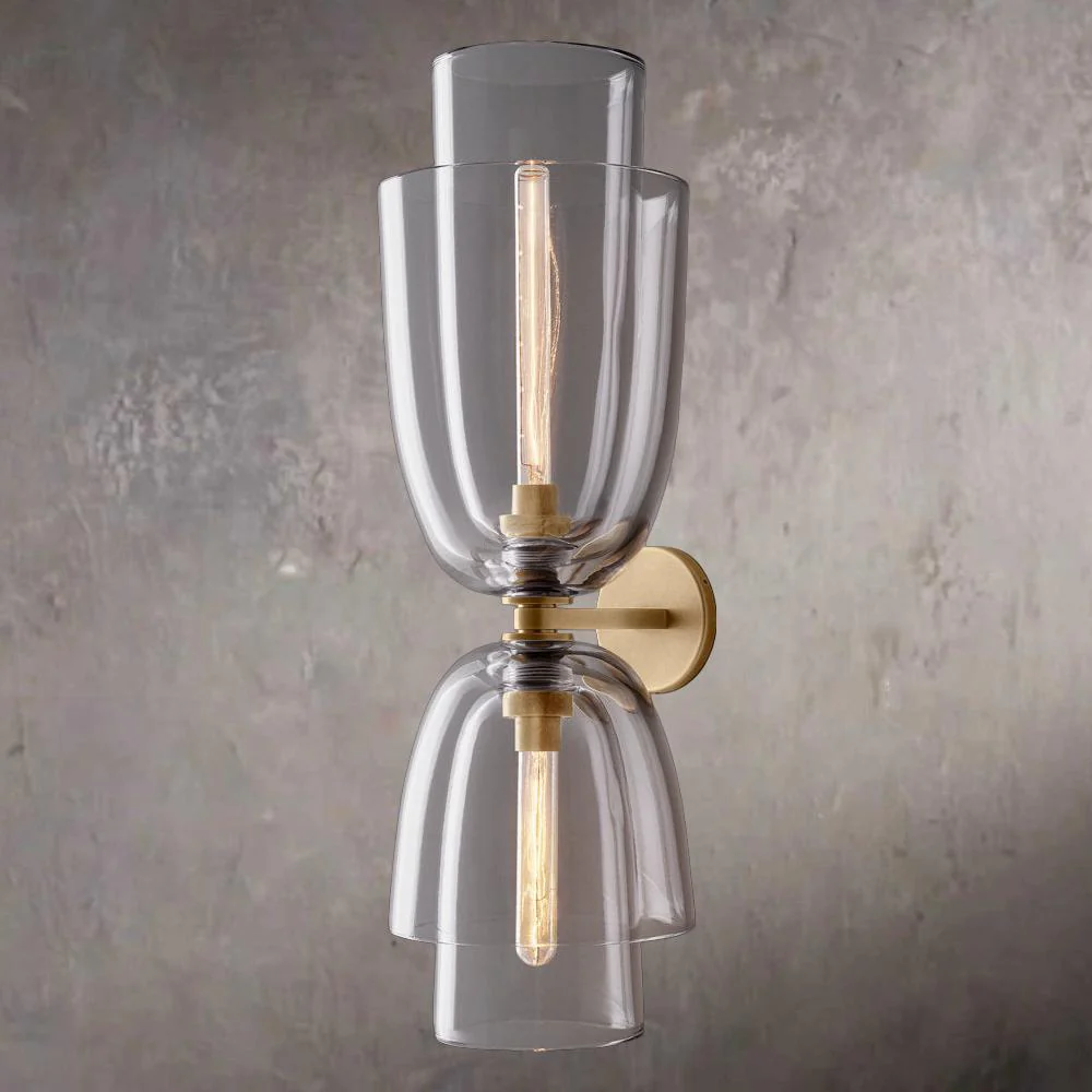 Bloms Transparent Glass Dome Grand Wall Sconce