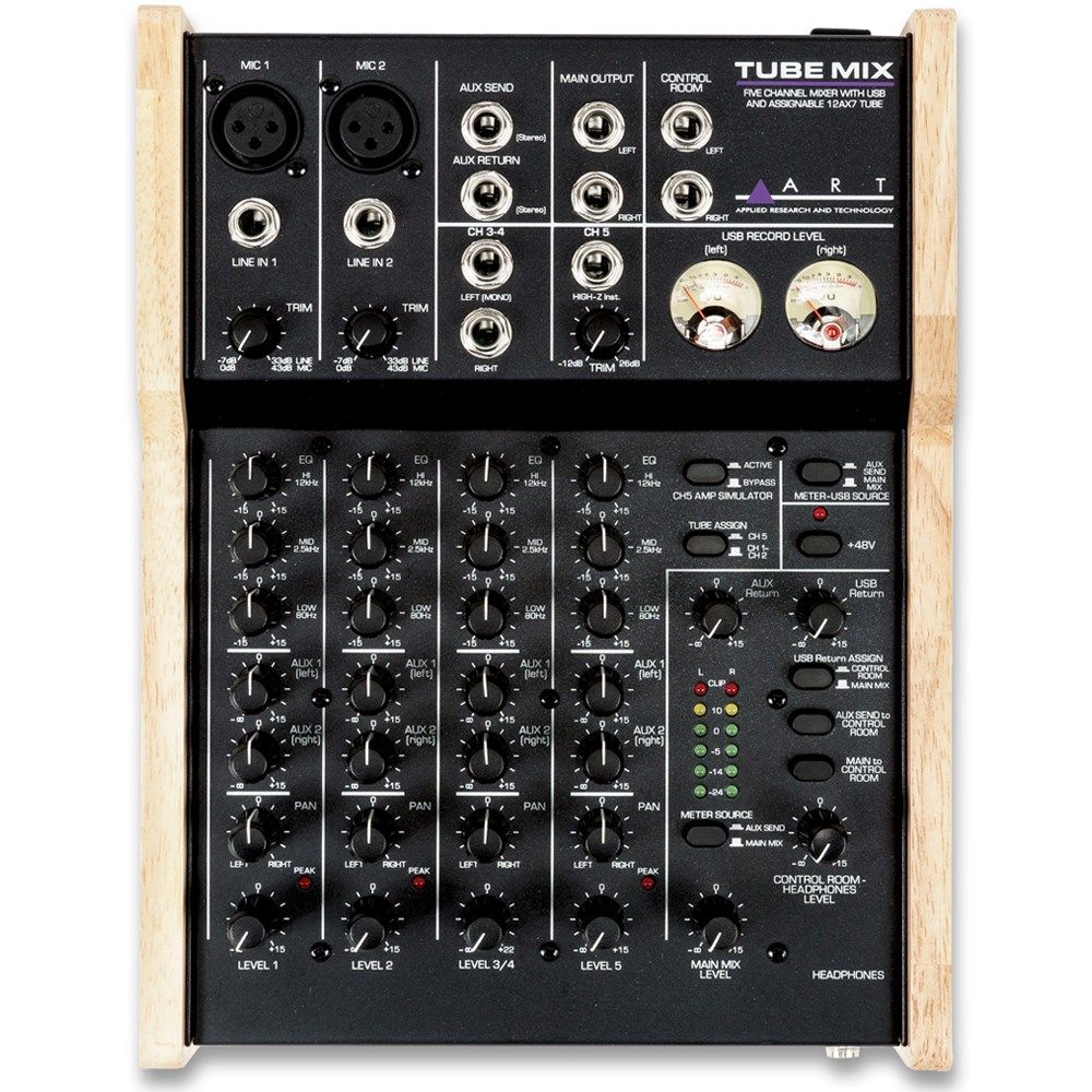 ART Pro Audio TubeMix Fully Featured Tube Driven 5-Channel Stereo USB Mixer - Image 1