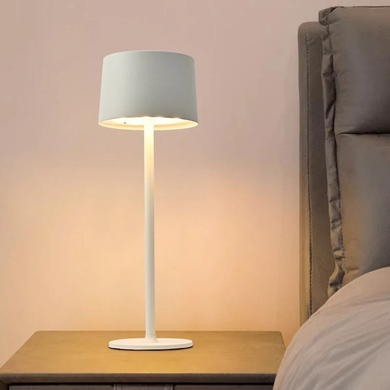 Metal Mushroom Table Lamp USB Rechargeable Touch Light with Tall Base - Image 2