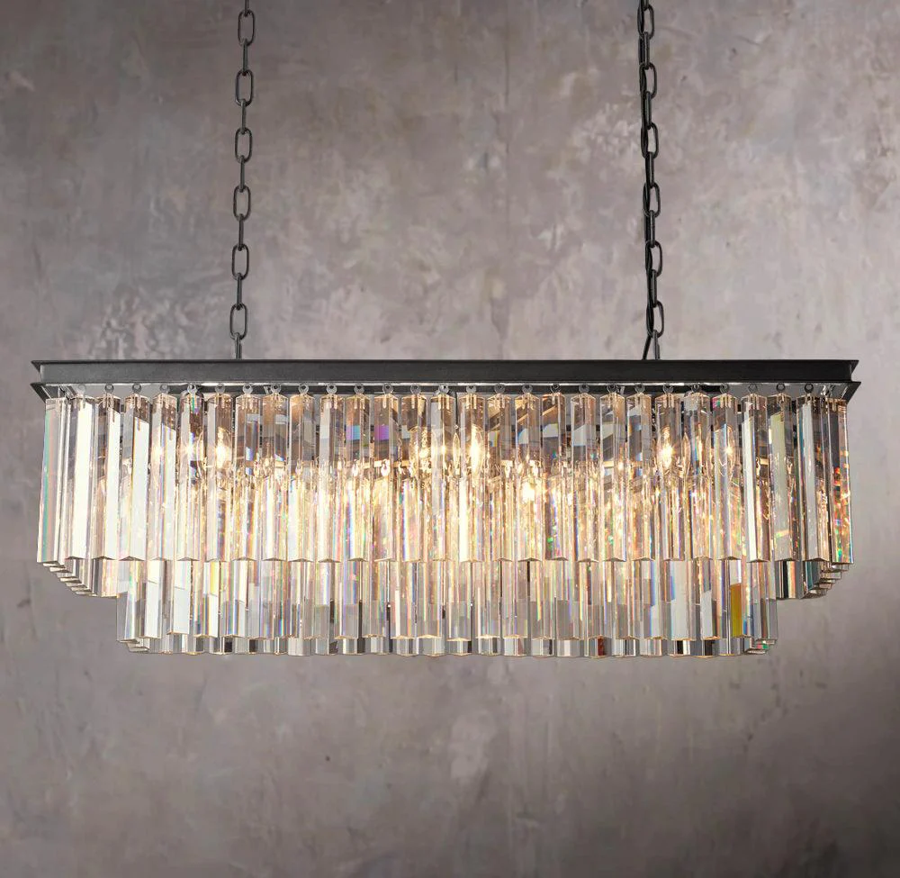 1920s Odeon Square Pendant Light 40″