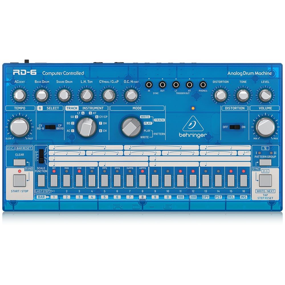 Behringer RD6 Classic 606 Analog Drum Machine w/ 16 Step Sequencer (Blueberry) - Image 1
