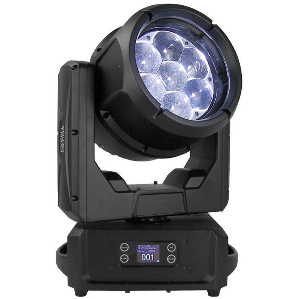 Event Lighting DELUGEM7X60WFX IP65 Moving Head Zoom Wash w/ 7 x 60w RGBW & 28 x 0.5w RGB - Image 1