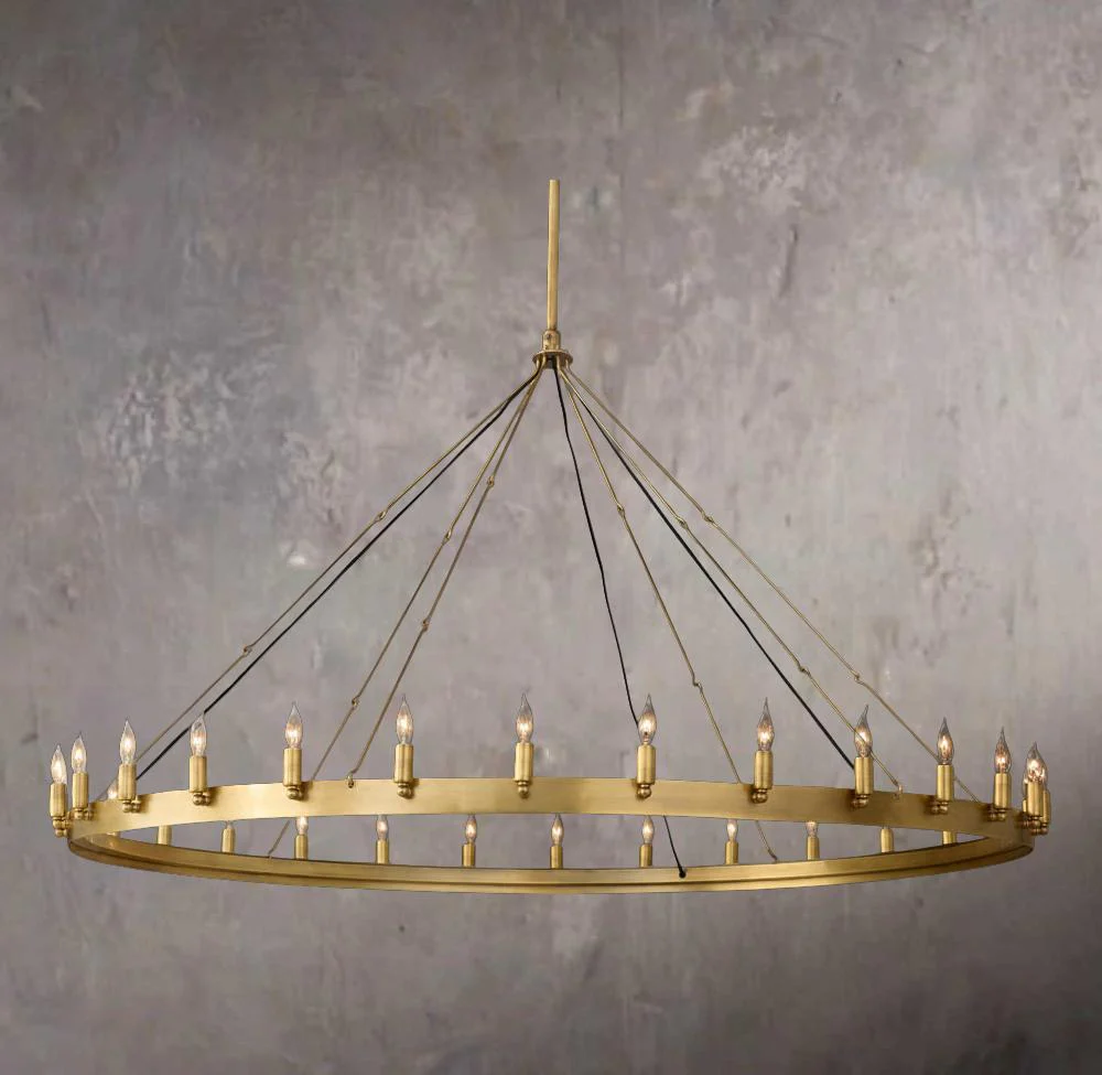 Camino Retro Candelabra Style Round Chandelier 63″