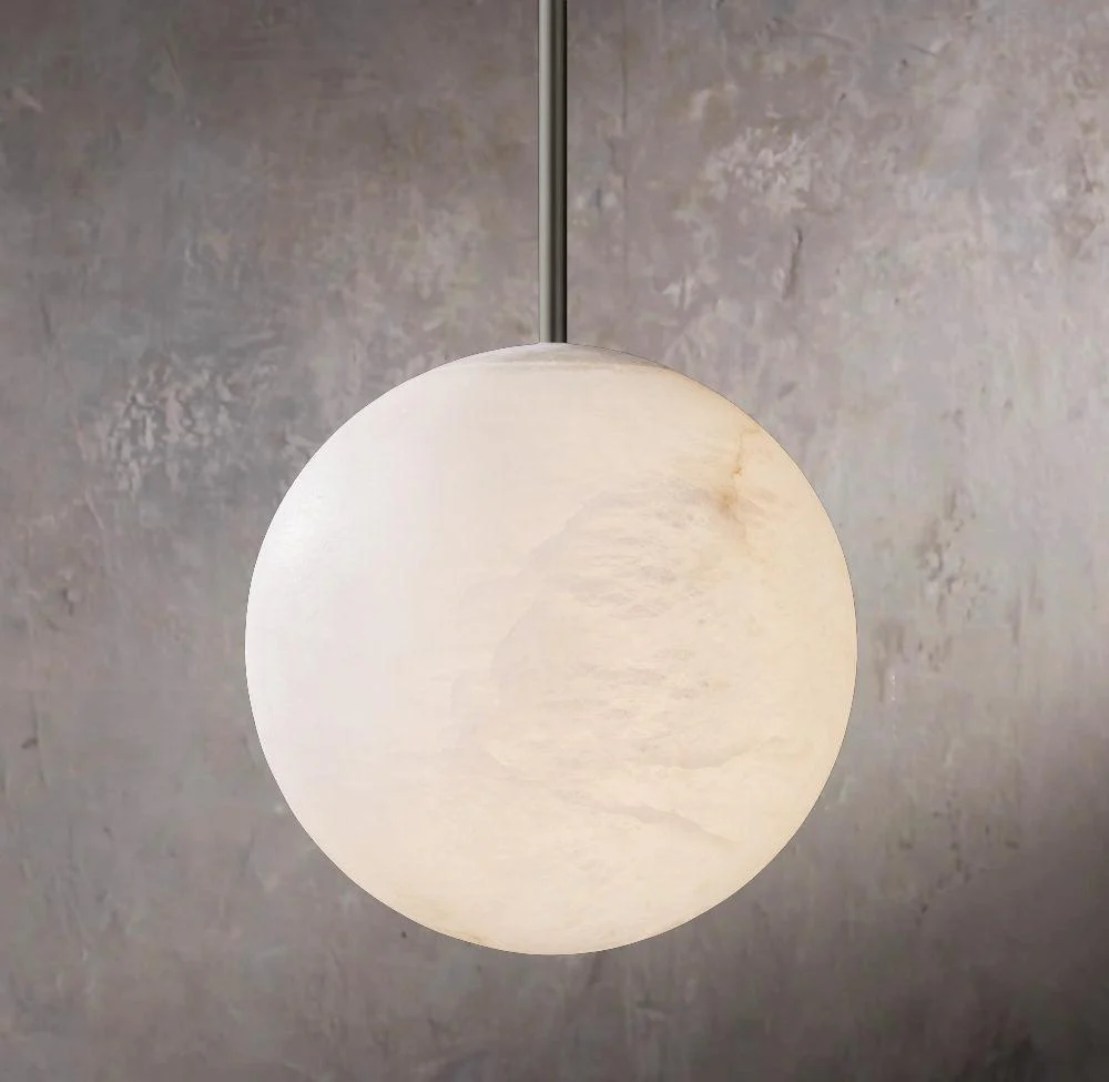 Handcrafted Alabaster Sphere Pendant Necklace - Image 2