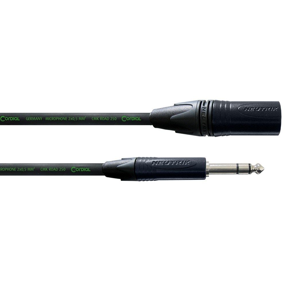 Cordial Peak NEUTRIK XLR Male CC Green to Plug 1/4" Stereo CC Green Cable (2.5m) - Image 1