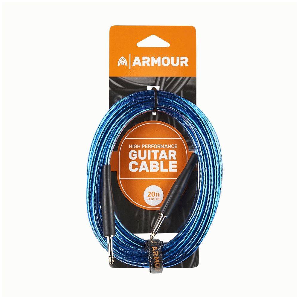 Armour GC20B Guitar Transparent Blue Lead (20ft) - Image 1