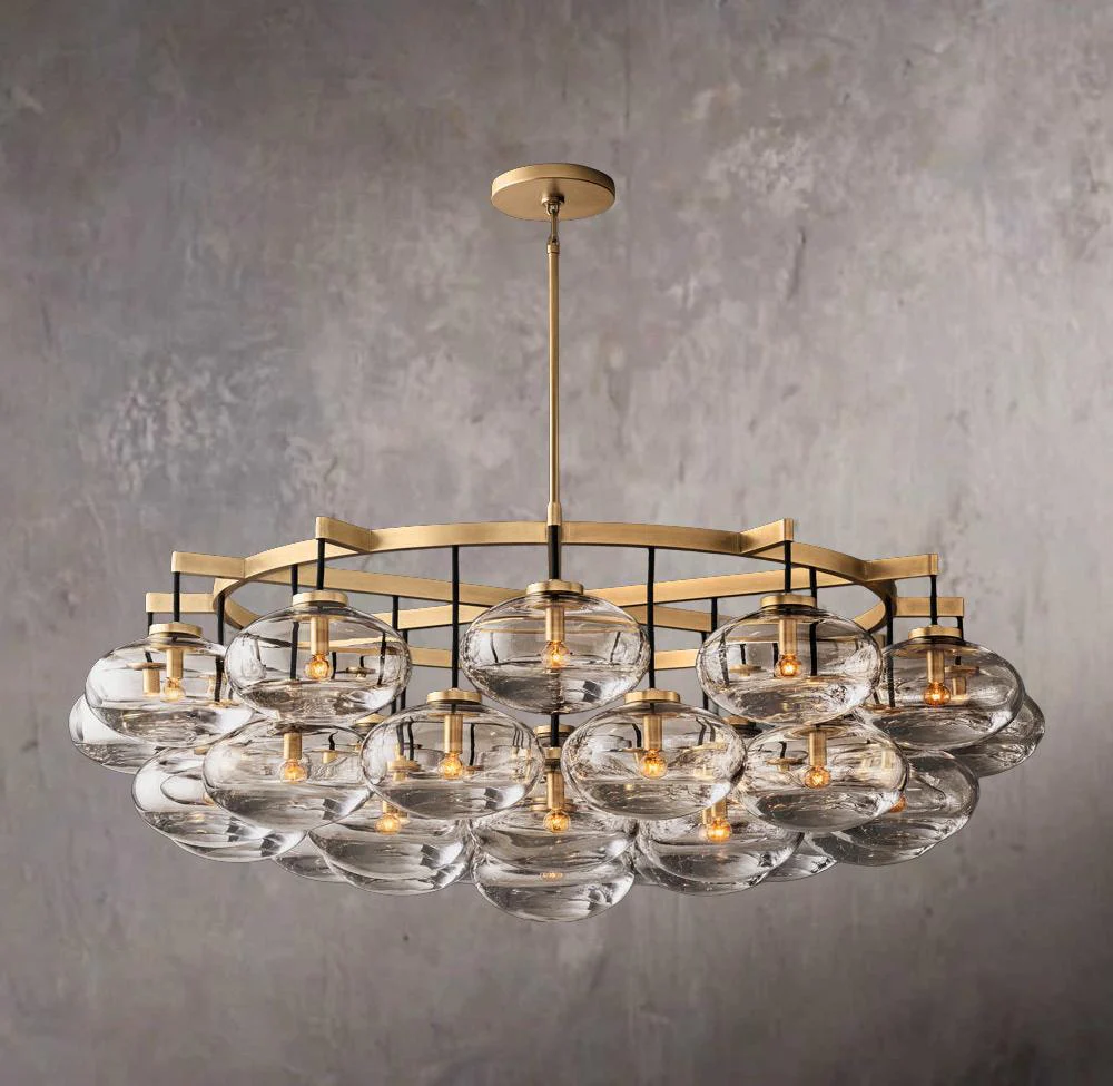 Cabrette Transparent Glass Circular Chandelier 60″