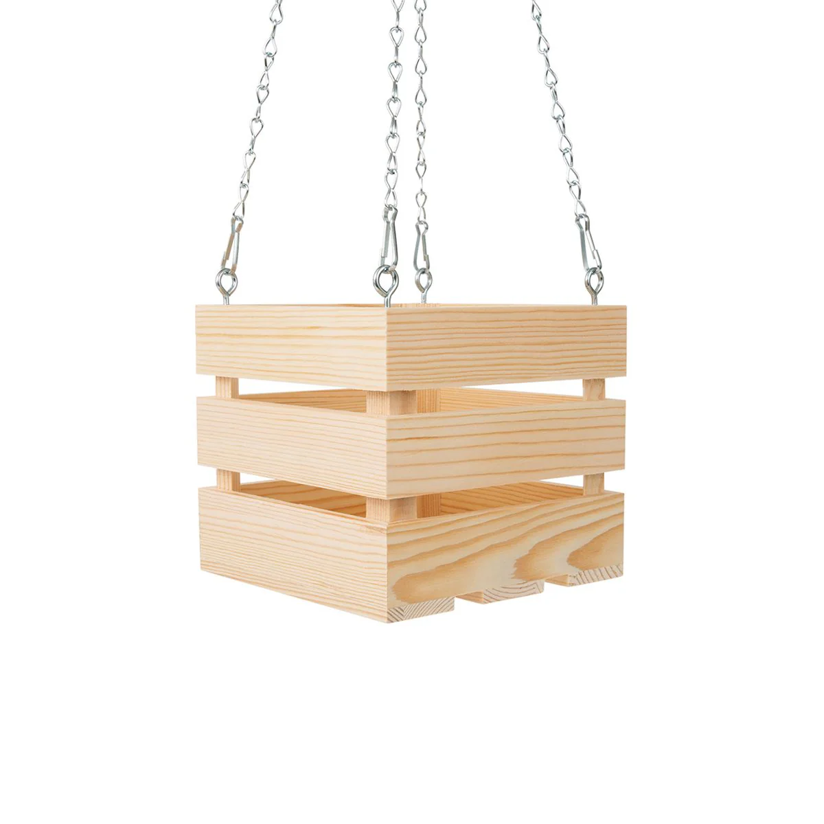 5 inch Wooden Vanda Basket with Hanger – Natural