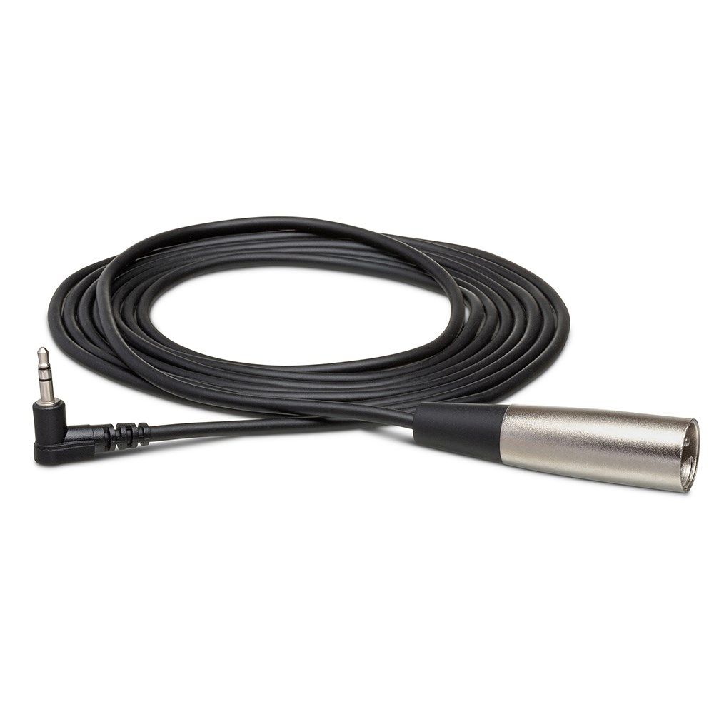 Hosa XVM-101M XLR(M) to Right-Angle 3.5mm TRS Microphone Cable (1ft) - Image 1