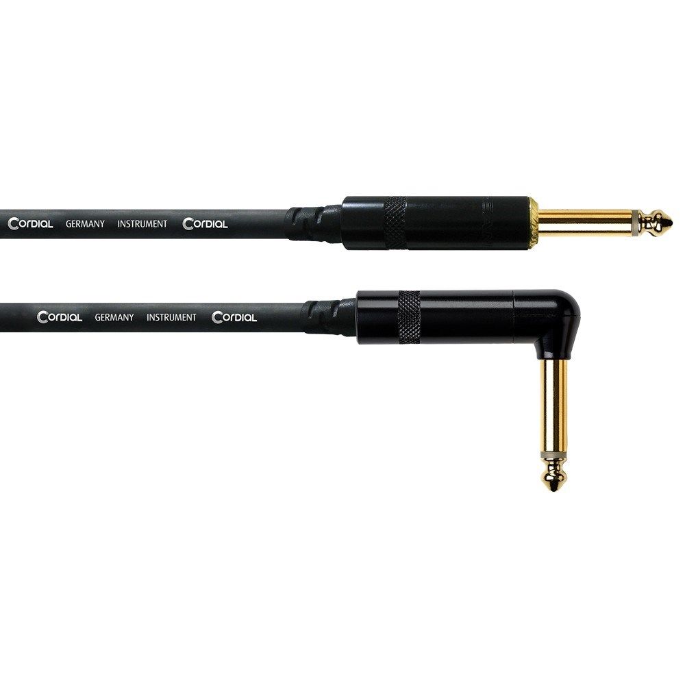 Cordial Essentials REAN 1/4" Gold RA Plug 1/4" Mono TS Cable (1.5m) - Image 1