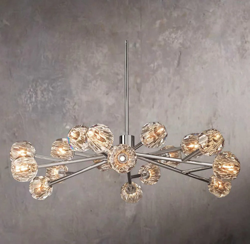 Crystal Sphere Clear Glass Round Chandelier 48" - Image 2