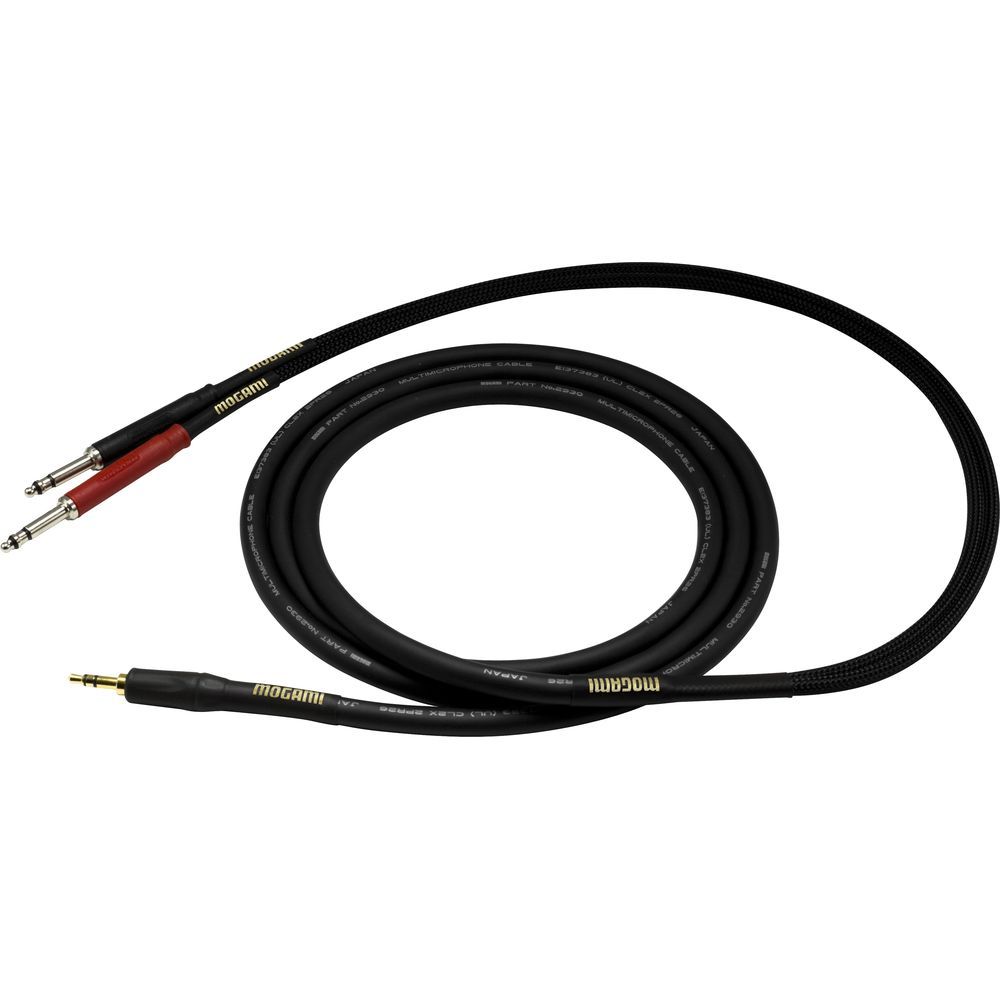 Mogami 3.5mm TRS to Dual 1/4 TS Cable (3ft) - Image 1