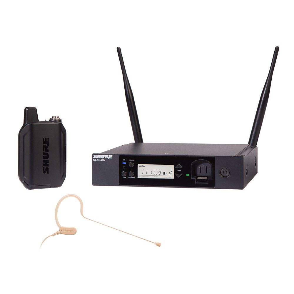 Shure GLXD14R+ / MX53 Digital Wireless Rack System w/ MX153 Headset Microphone - Image 1