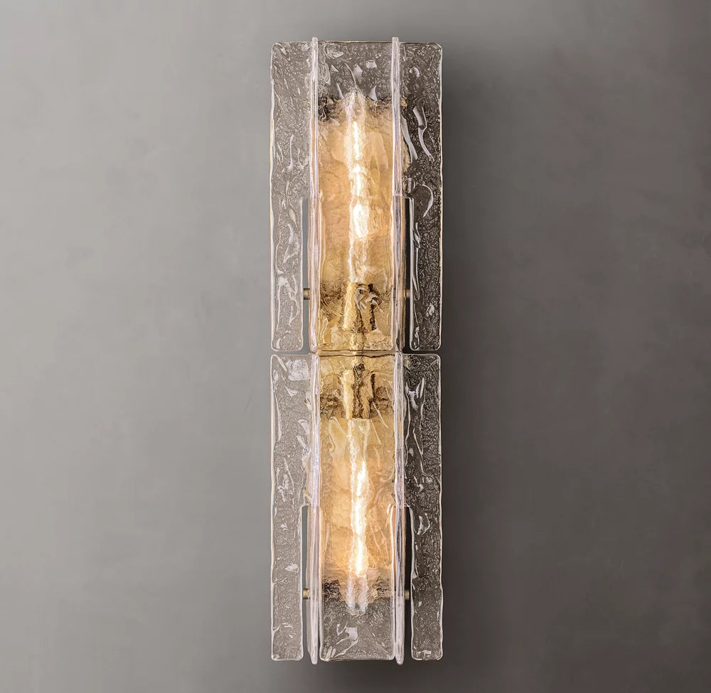 Latticed Smoked Glass Wall Sconce 30" - Image 3