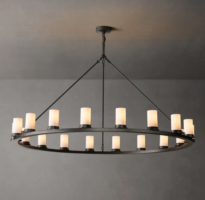 Ondra Circular Opal Glass Pendant Light 60" - Image 2