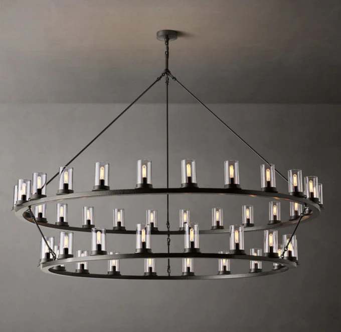 Ondra Double-Layer Transparent Glass Pendant Light 72" - Image 3