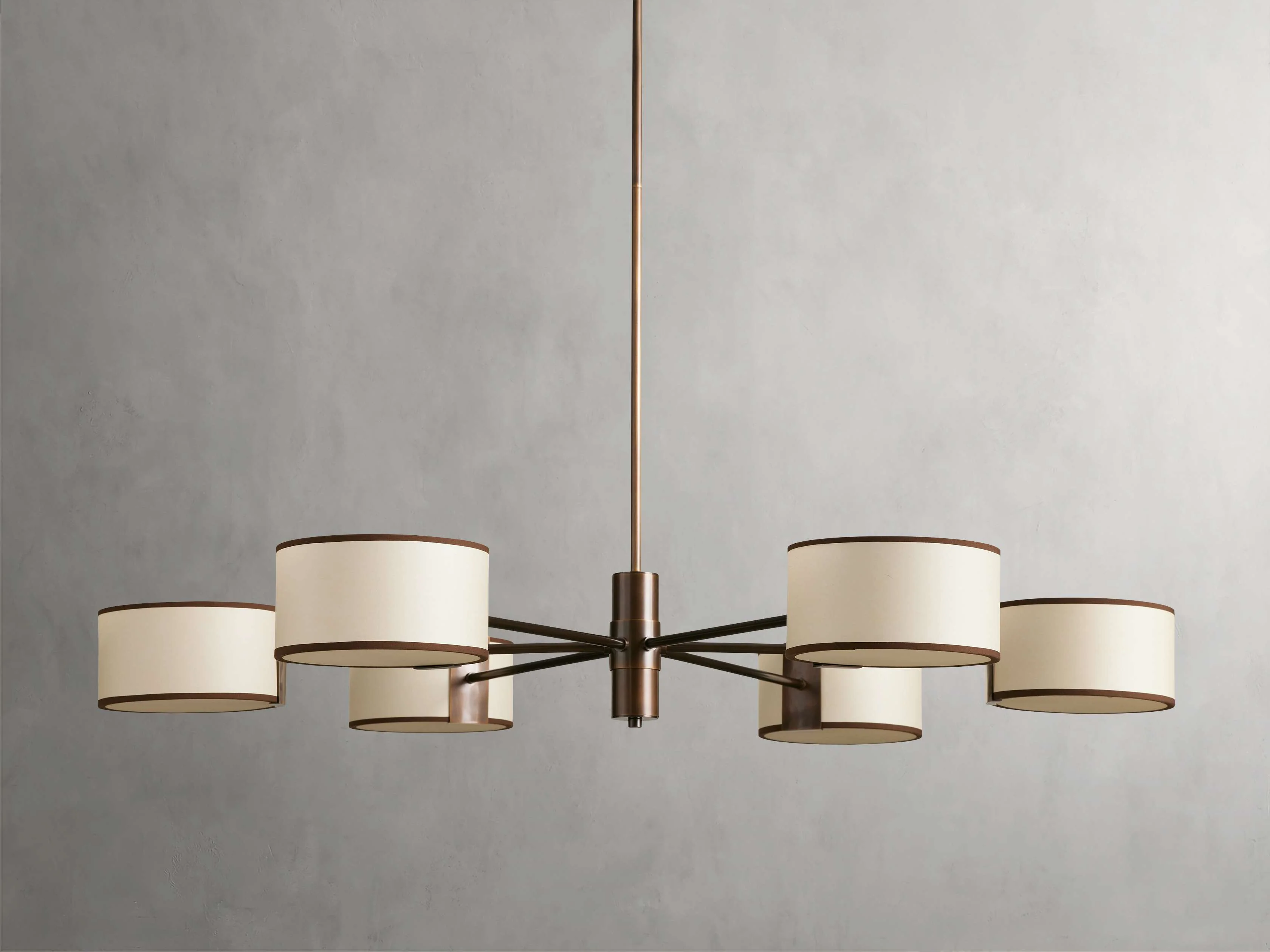 Daphne 48" Circular Hanging Lamp in Ecru - Image 3