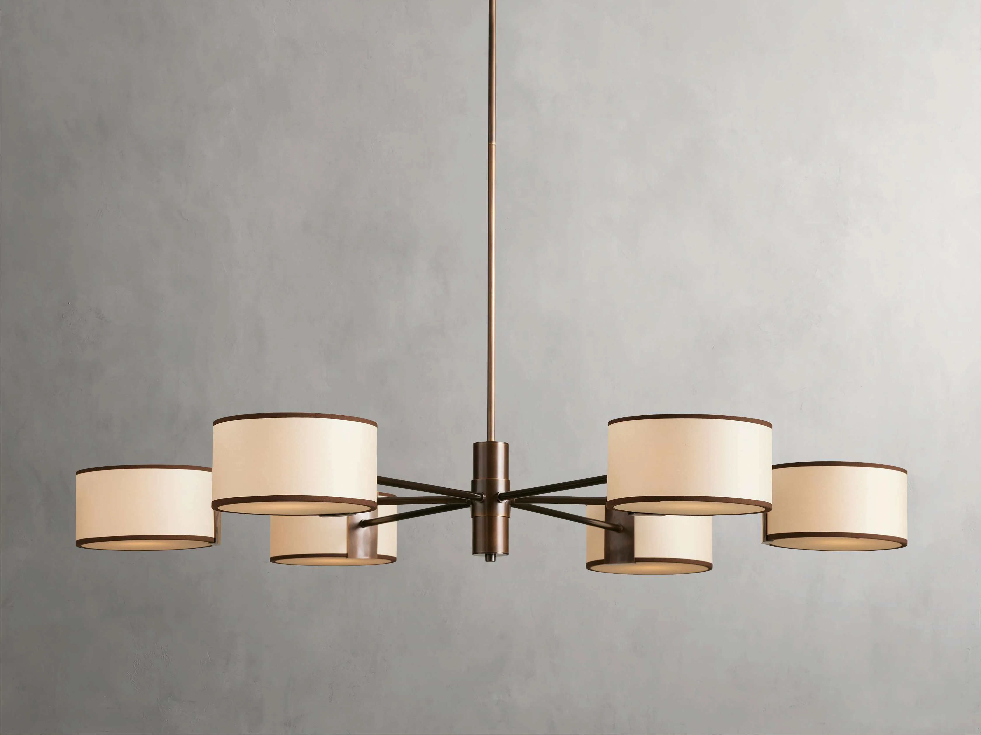 Daphne 48" Circular Hanging Lamp in Ecru - Image 2
