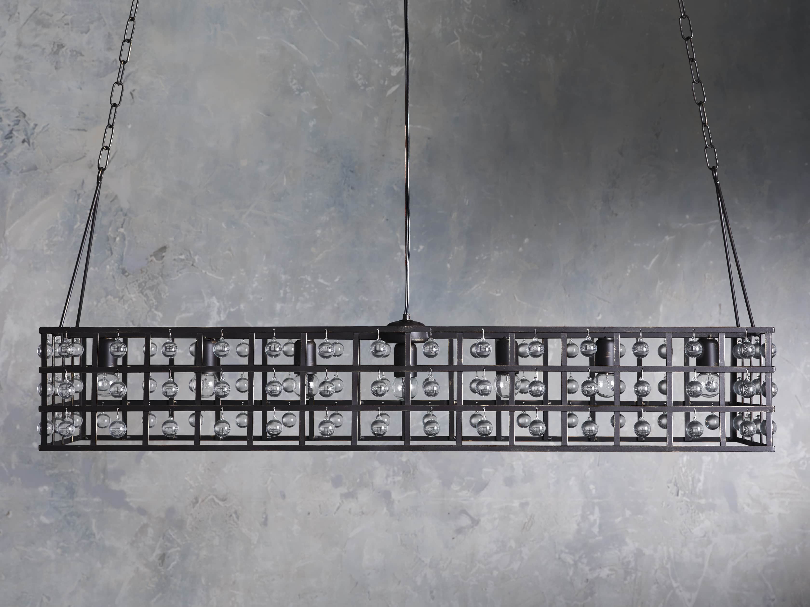La Cage 50" Linear Hanging Light Fixture in Bronze - Image 3