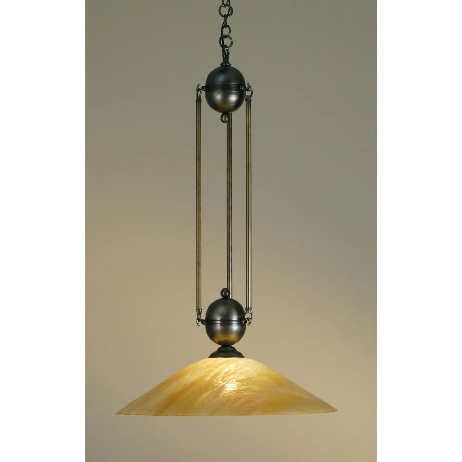 Meyda Tiffany Single Light 21" Wide Pendant with Handmade Shade - Image 1