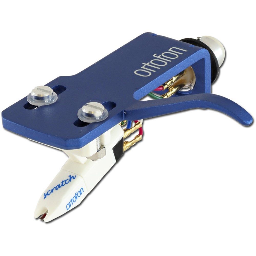 Ortofon OM Scratch White Cartridge w/ SH4 Headshell - Blue/White (Single) - Image 1