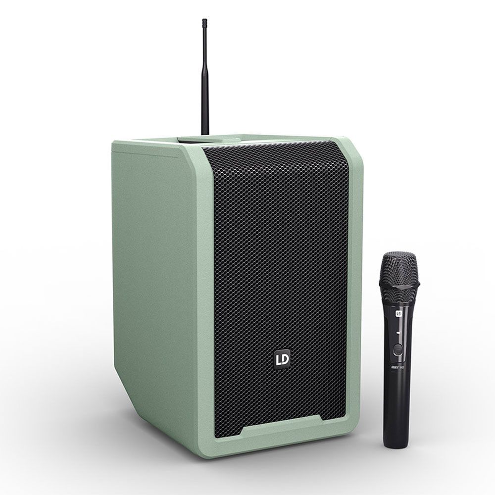 LD Systems ANNY8 Portable Loudspeaker w/ Wireless Mic (548-608 Mhz) Green - Image 1