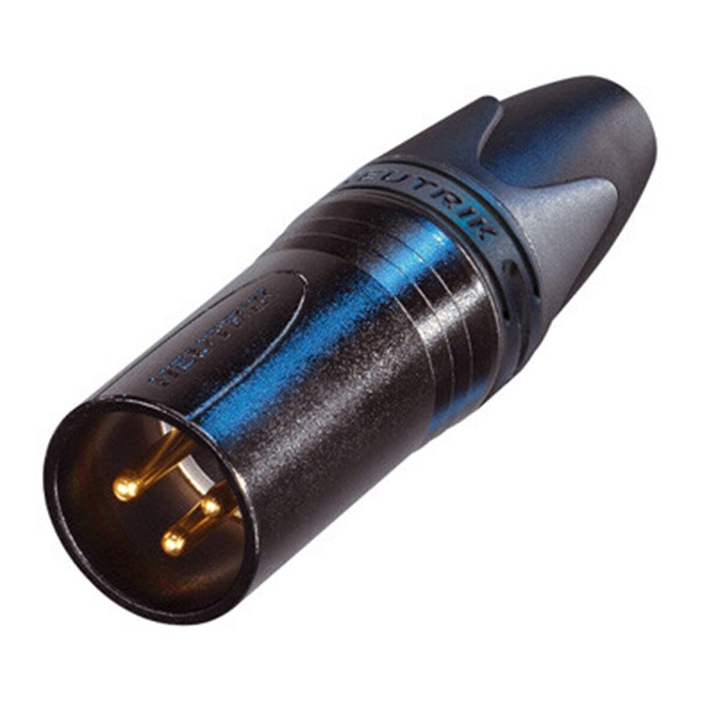 Neutrik NC3MXX-B Male 3-Pin Line Connector Black/Gold Pins Solder Type - Image 1