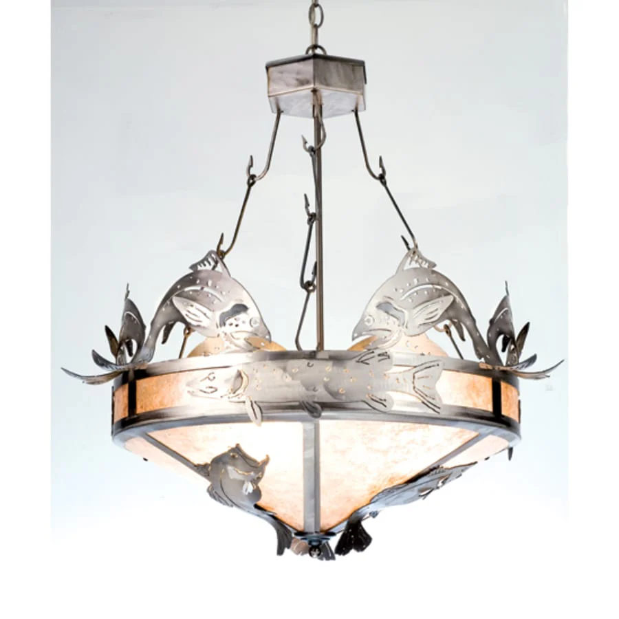 Meyda Tiffany 4 Light 32" Wide Pendant with Handmade Shade - Image 1