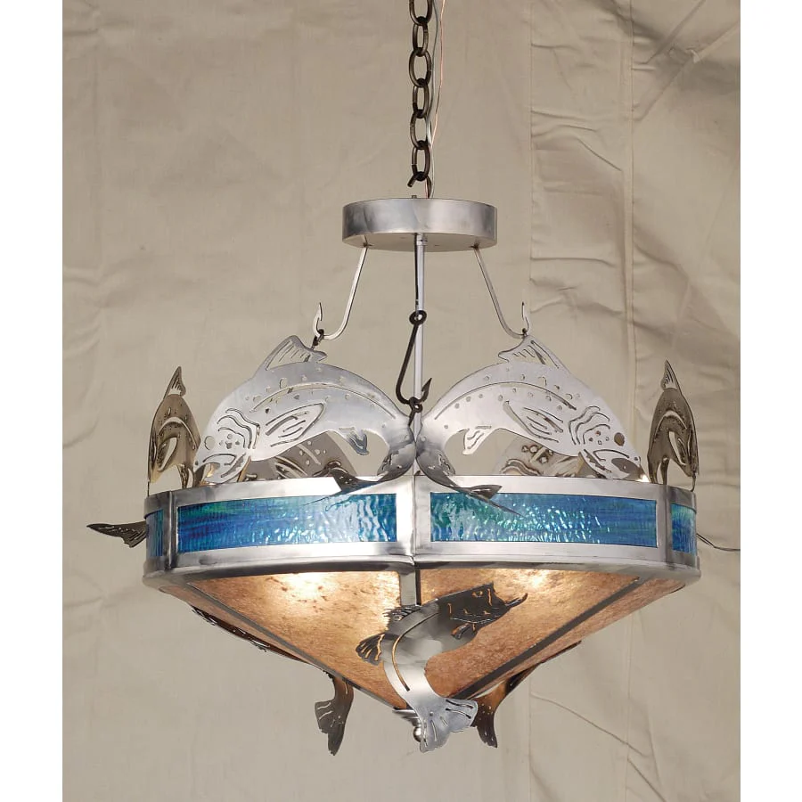 Meyda Tiffany 3 Light 27" Wide Pendant with Handmade Shade - Image 1