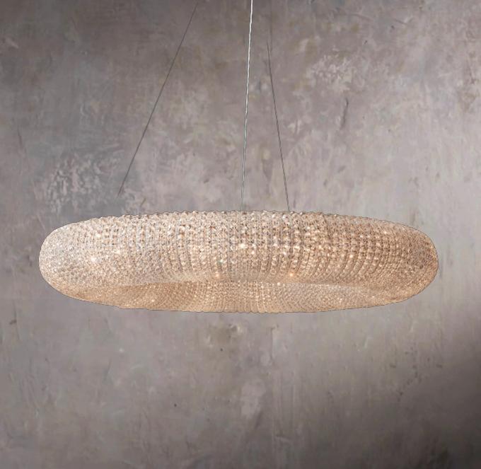 Crystal Aura Transparent Circular LED Pendant Light 41″