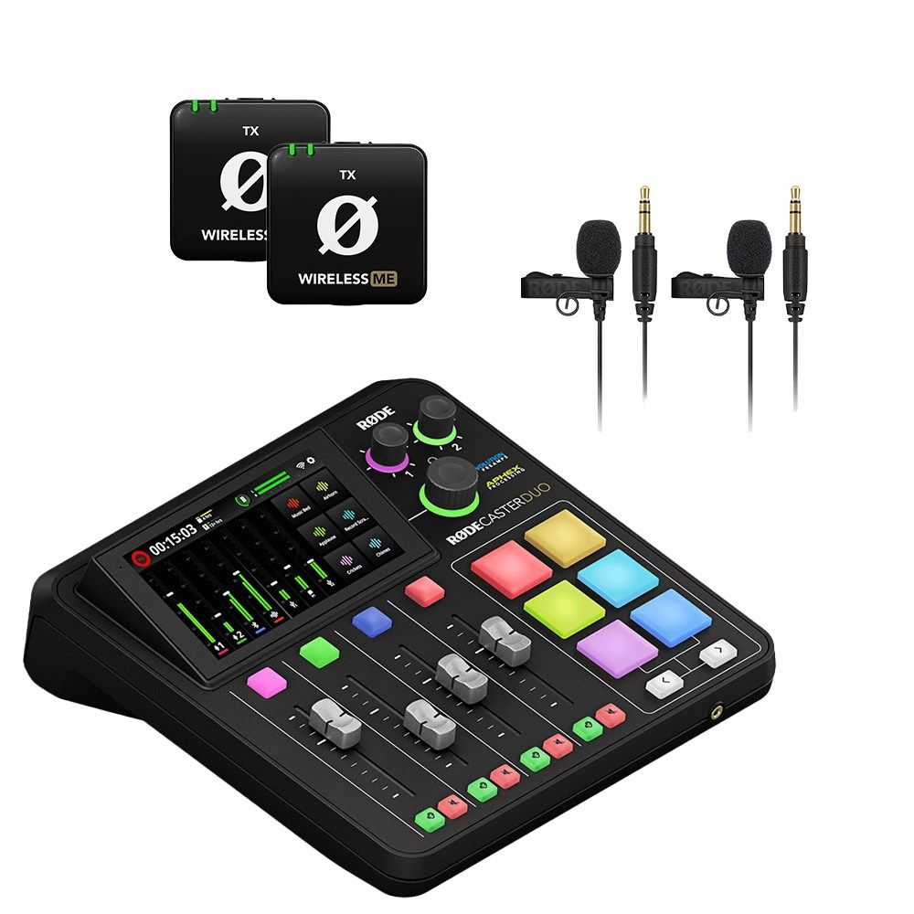 Rode RodeCaster Duo Pack w/ 2 x Wireless ME TX & 2 x Lavalier GO Microphones - Image 1
