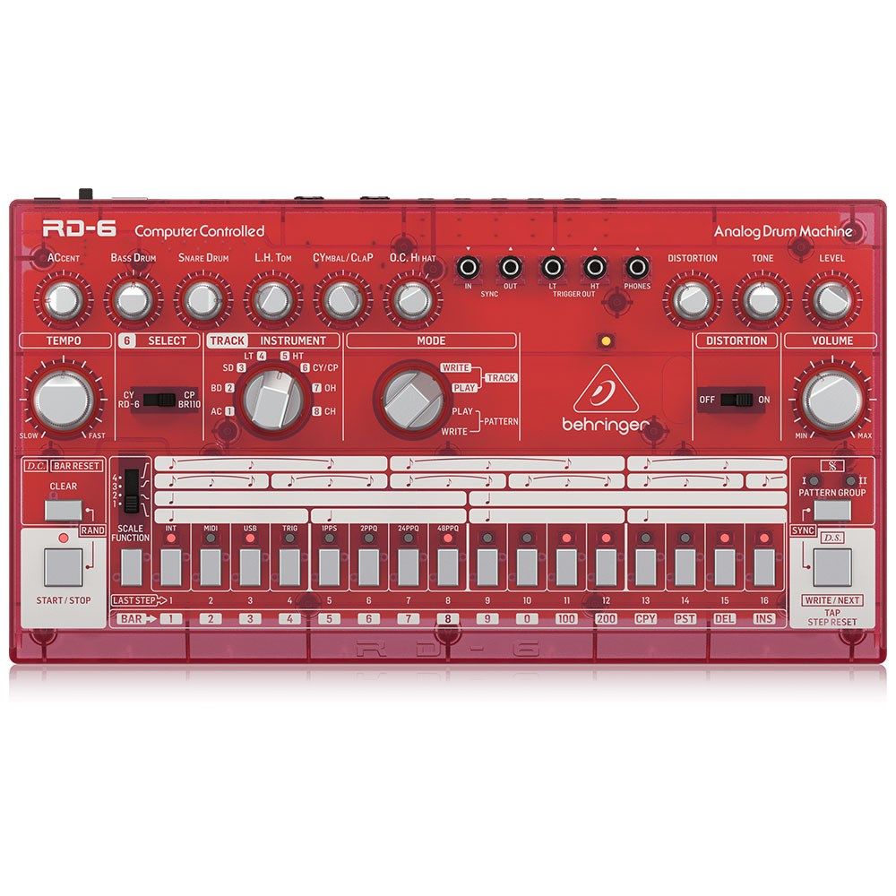Behringer RD6 Classic 606 Analog Drum Machine w/ 16 Step Sequencer (Strawberry) - Image 1