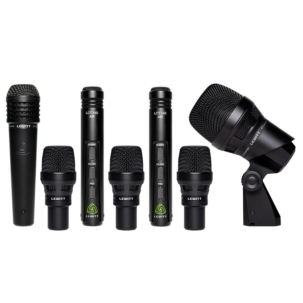 Lewitt Beatkit Pro 7 Piece Drum Microphone Kit w/ Mounts & Windscreens - Image 1