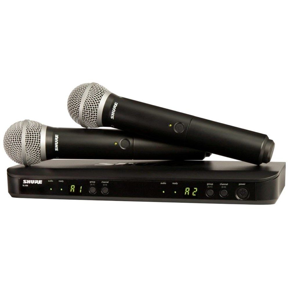 Shure BLX288 / PG58 Dual Wireless Mic System K14 - Image 1