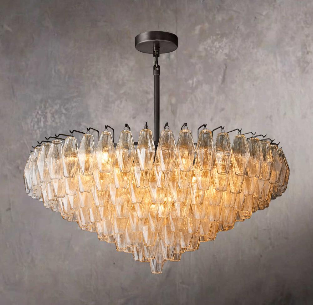 Chiaras Crystal Glass Layered Round Chandelier 37" - Image 2
