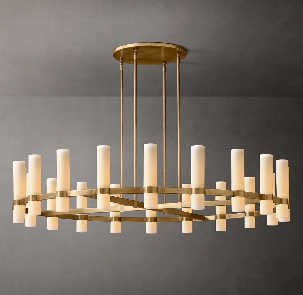 Ravella Circular Milk Glass Chandelier 60" - Image 3