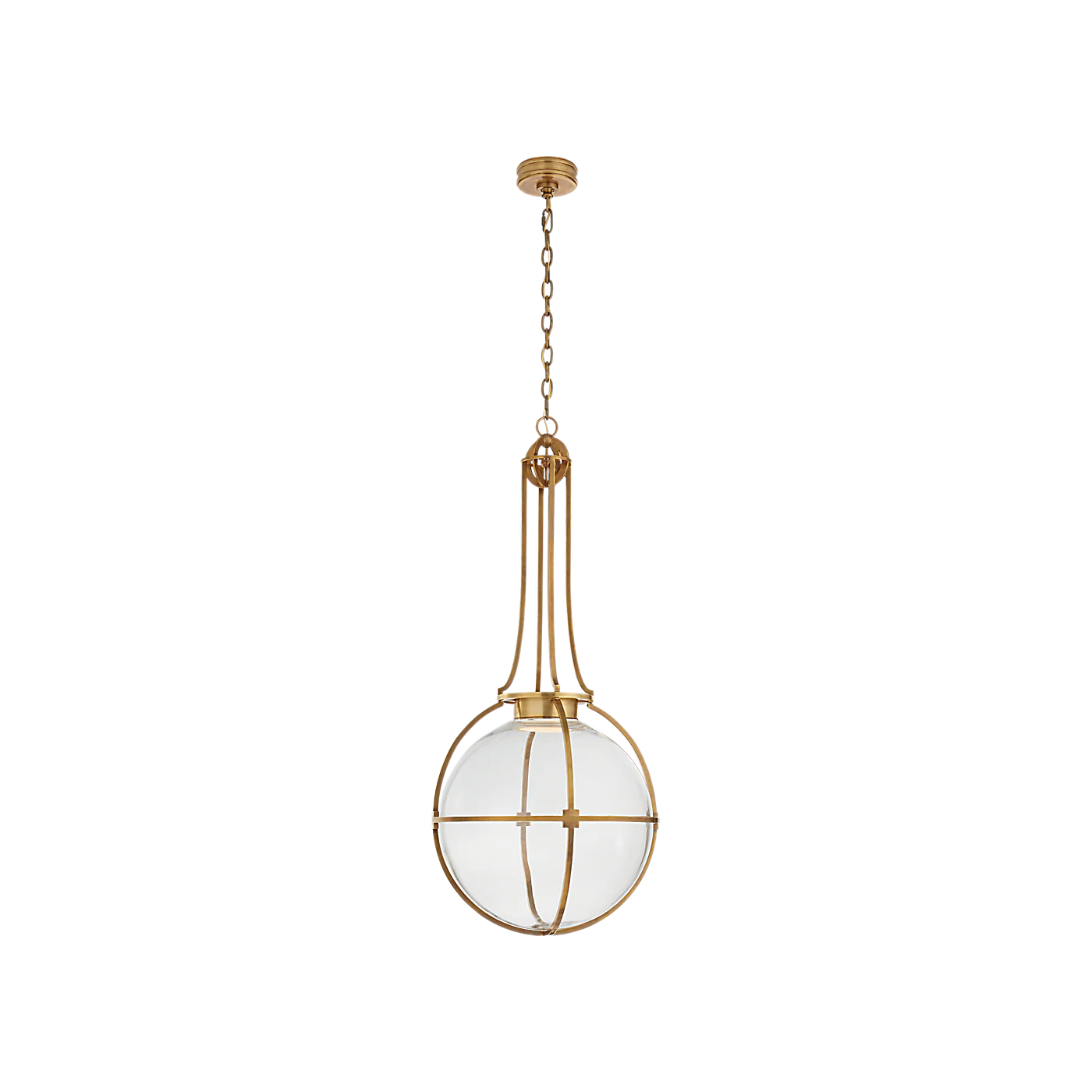 Gracie Large Captured Globe Pendant with Clear Glass - Image 1
