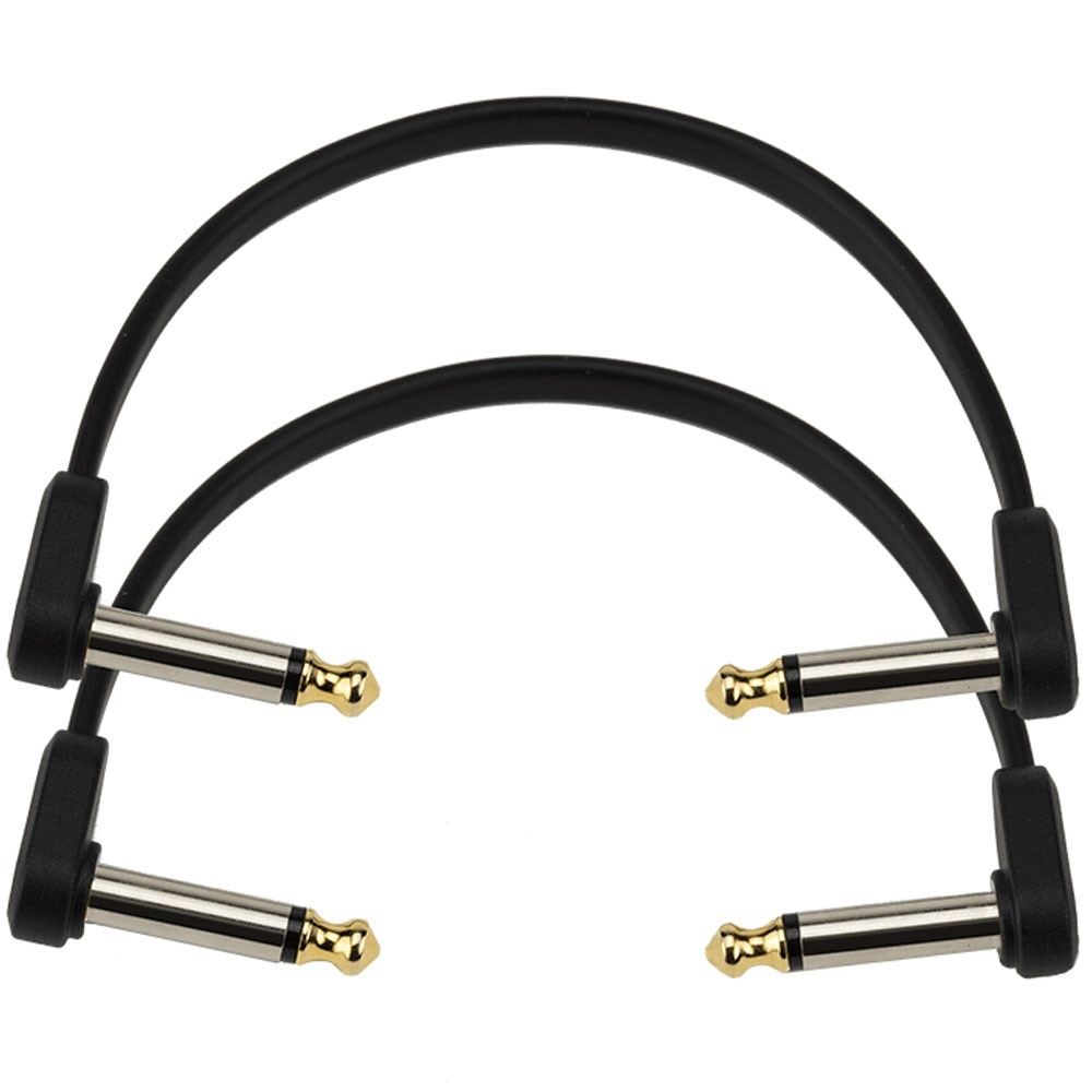 D'Addario Flat Patch Cable - Matching Right-Angle 2-Pack (6 inches) - Image 1
