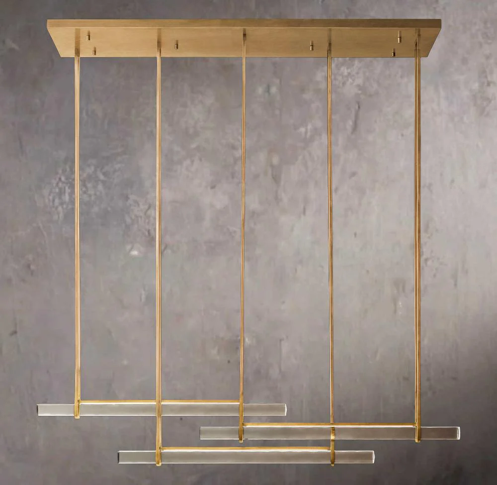 Audubon Crystalline Triple-Bar Linear Chandelier