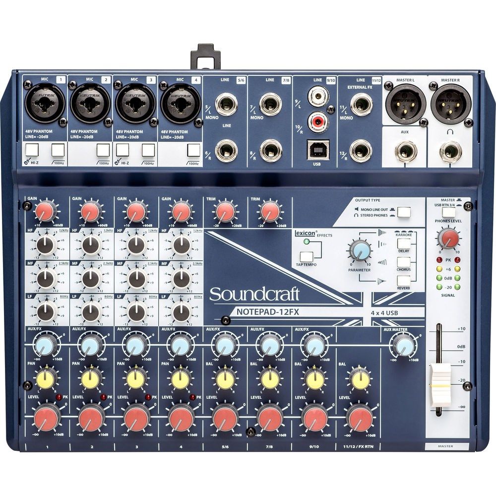 Soundcraft Notepad 12FX Small Format Analog Mixing Console w/ USB I/O & Lexicon Effects - Image 1