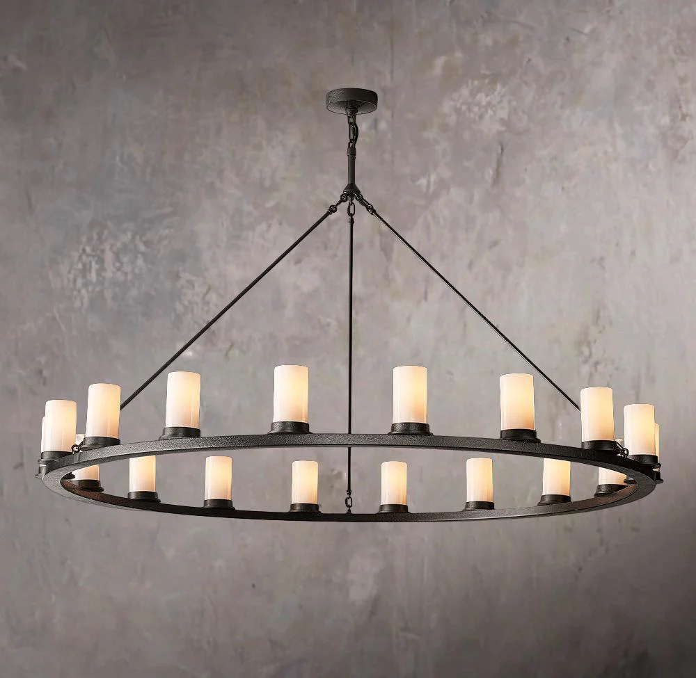 Ondra Circular Opal Glass Pendant Light 60" - Image 1