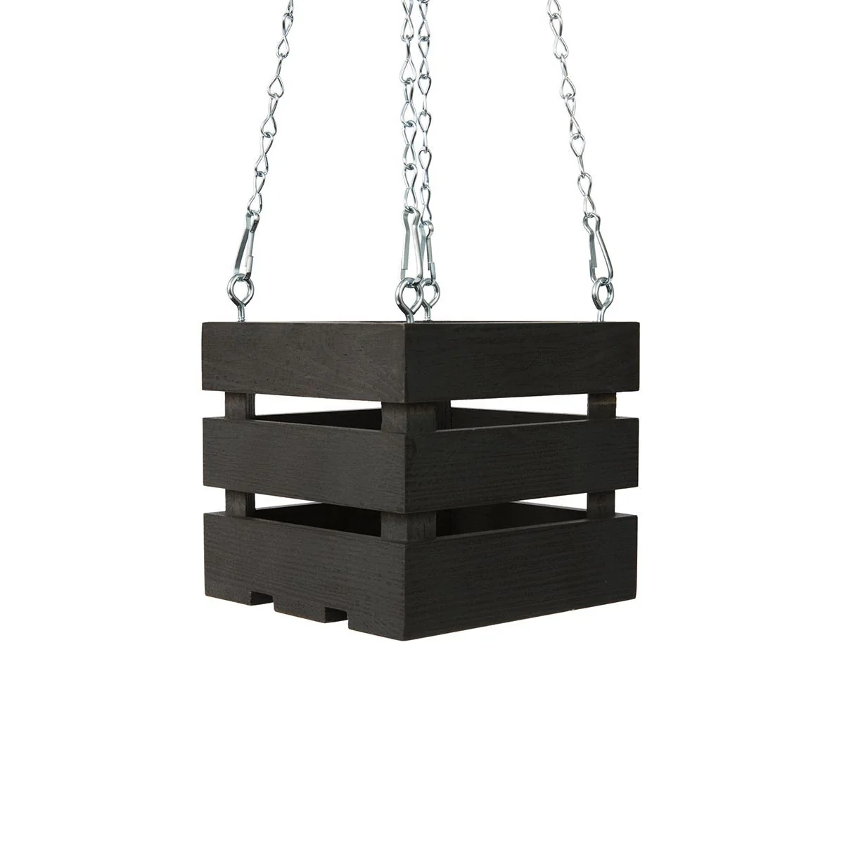 6 inch Wooden Vanda Basket with Hanger – Charcoal