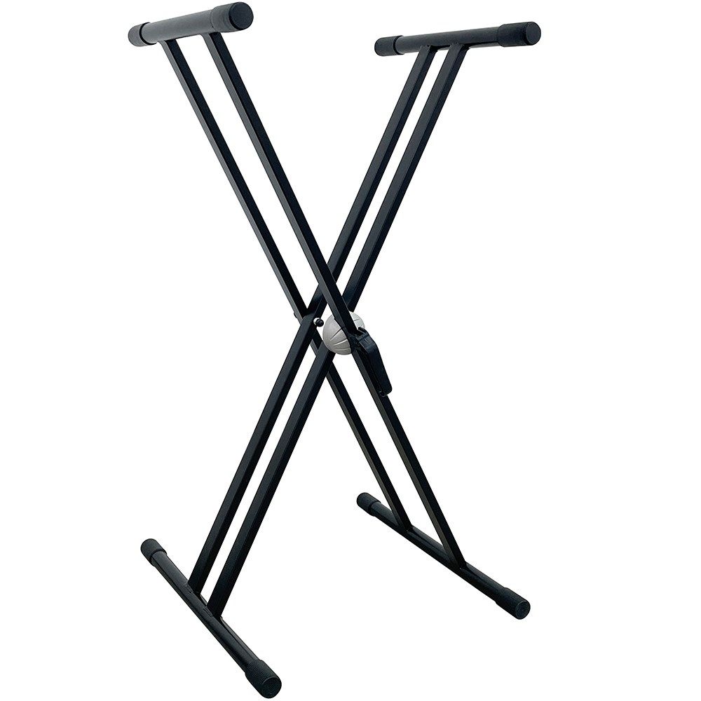 Intune Double Braced X Keyboard Stand w/Quick Adjust Handle (Black) - Image 1