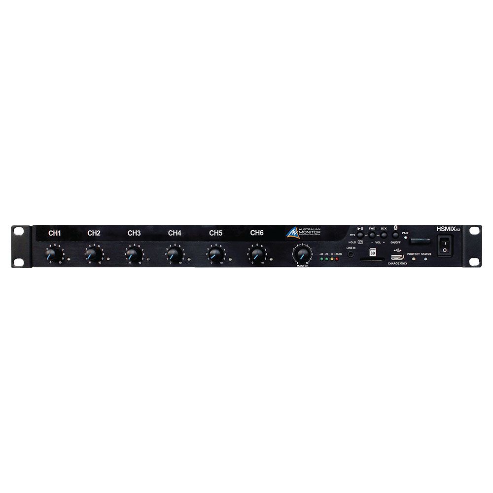 Australian Monitor AJ-HSMIX-V2 9 Channel Mixer MP3 Player & Bluetooth - Image 1