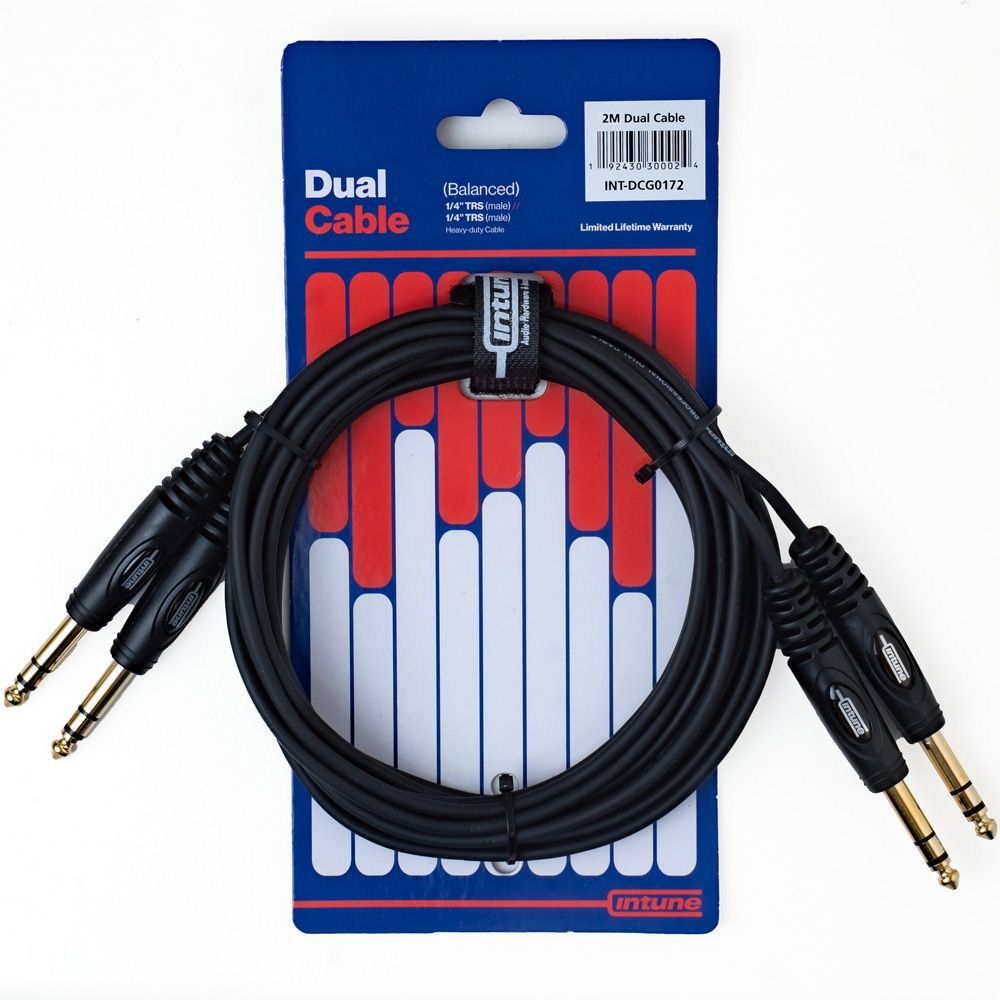 Intune Dual Cable 1/4" TRS Male to Same 2m - Image 1