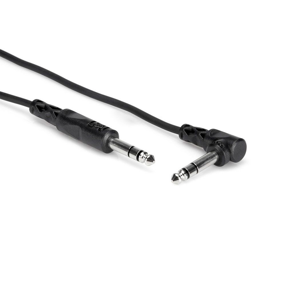 Hosa CSS115R 1/4" TRS to Right-Angle 1/4" TRS Balanced Interconnect Cable (15ft) - Image 1