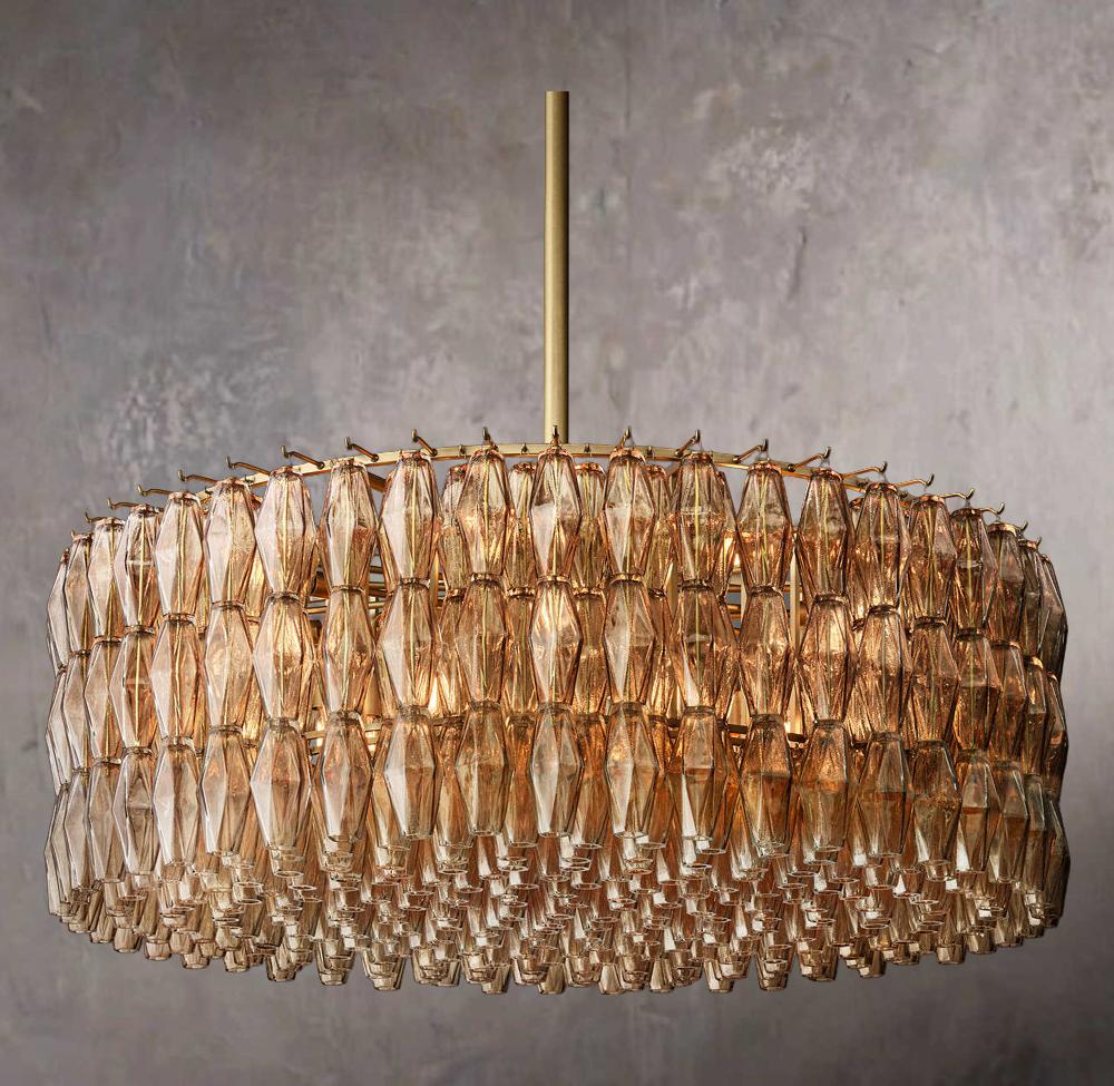 Chiara Smoky Glass Circular Chandelier 47″