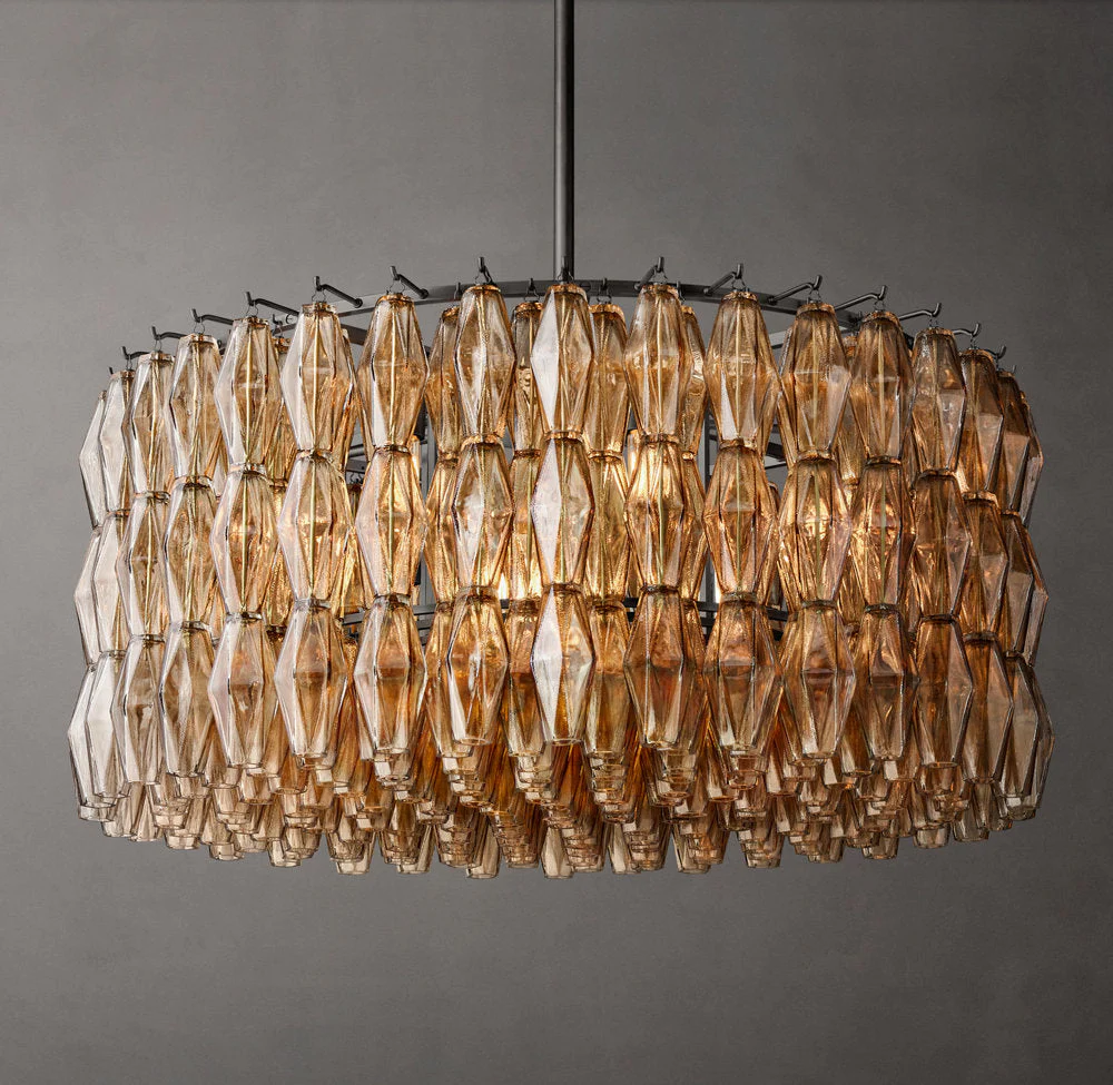 Chiara Fumè Glass Circular Chandelier 37" - Image 3